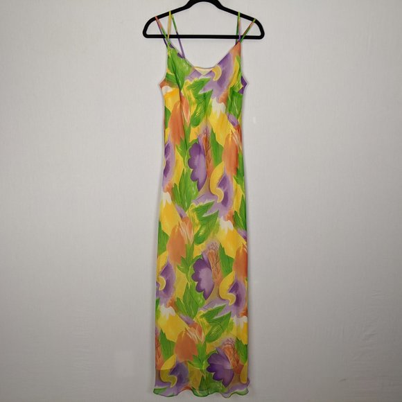 Nina Austin summer colorful maxi dress M - Picture 10 of 10